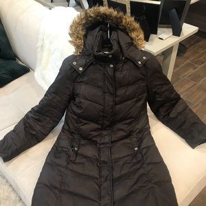 Michael Kors Faux-Fur Trim Hooded Puffer Coat